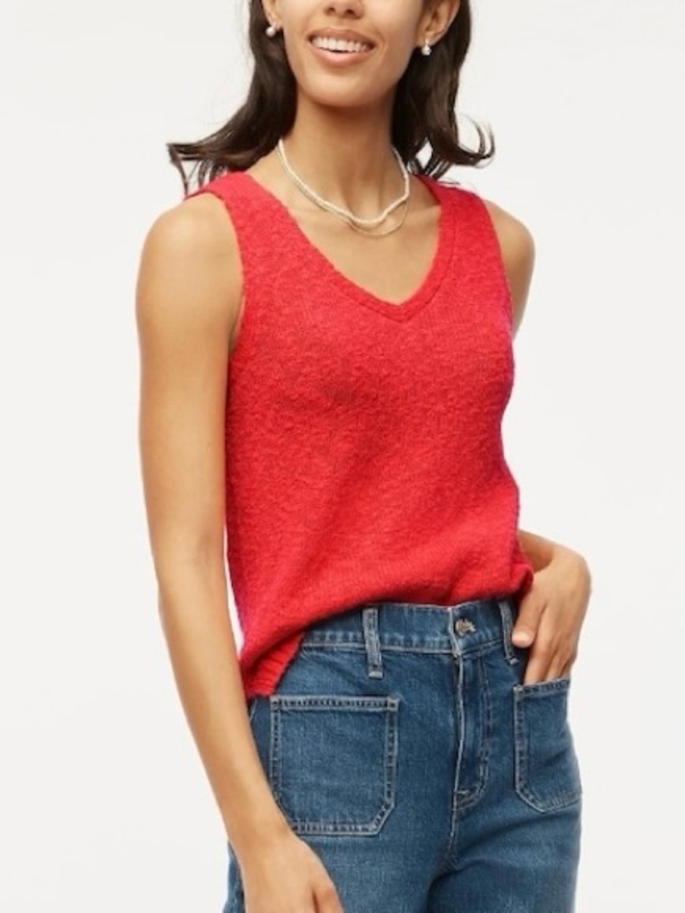 NWT J. Crew V-Neck Beach Sweater Cotton Blend Tank Size XL
